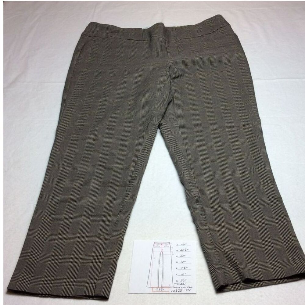 Tribal Stitch Fix Women's Glen Plaid Check Dress Pants‎ Size 16W Career Office